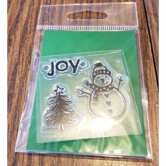 Lot of 6 Small Holiday Themed Clear Cling Stamps - Picture 4 of 13